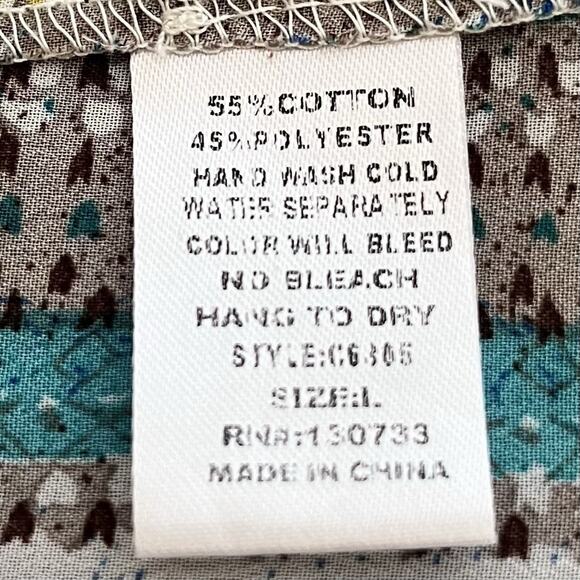 Umgee Womens Long Sleeve Multicolor Boho Front Crochet Blouse Size L - Picture 4 of 6